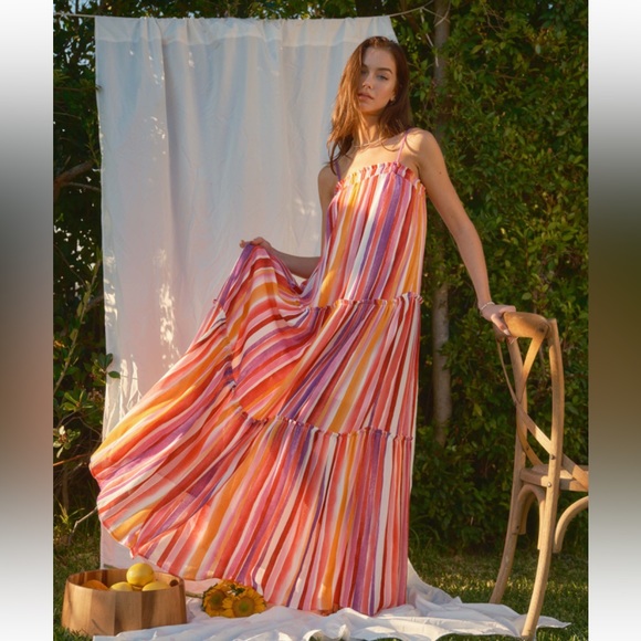 ShopEvelynne Dresses & Skirts - 18 Fabulous boho Striped Ruffled Maxi Dress